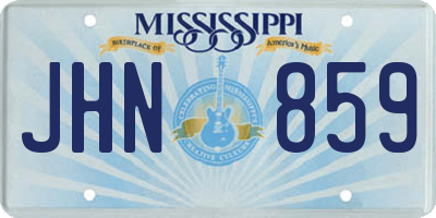 MS license plate JHN859