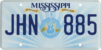 MS license plate JHN885