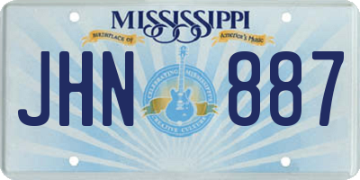 MS license plate JHN887