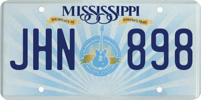 MS license plate JHN898