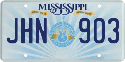 MS license plate JHN903