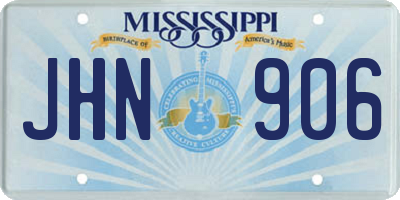 MS license plate JHN906