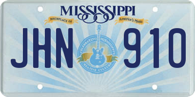 MS license plate JHN910