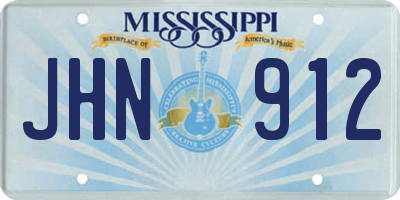 MS license plate JHN912