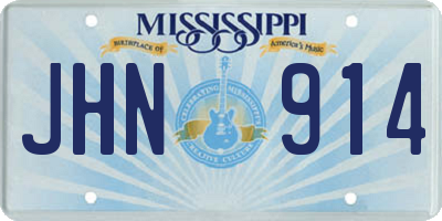 MS license plate JHN914
