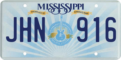 MS license plate JHN916