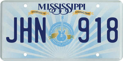 MS license plate JHN918