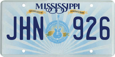 MS license plate JHN926