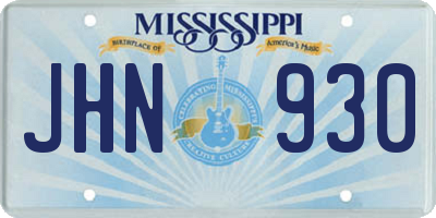MS license plate JHN930