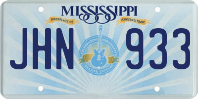 MS license plate JHN933