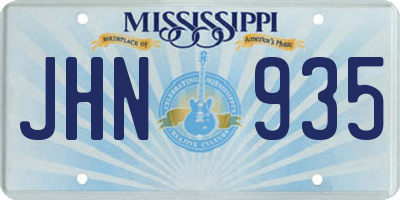 MS license plate JHN935