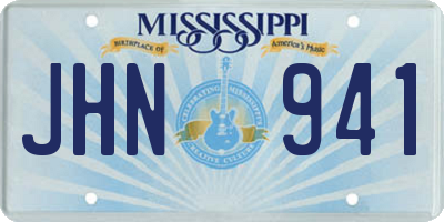 MS license plate JHN941