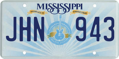 MS license plate JHN943
