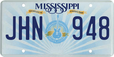 MS license plate JHN948