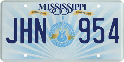 MS license plate JHN954