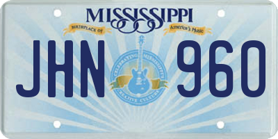 MS license plate JHN960