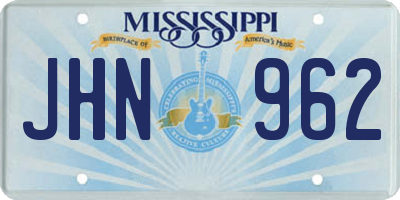 MS license plate JHN962