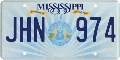 MS license plate JHN974