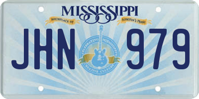 MS license plate JHN979