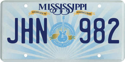 MS license plate JHN982