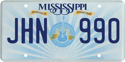 MS license plate JHN990