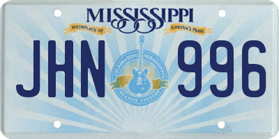 MS license plate JHN996