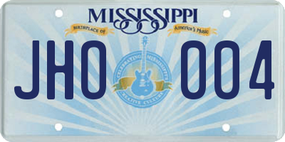 MS license plate JHO004