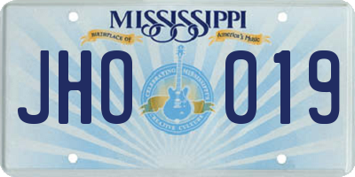 MS license plate JHO019