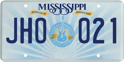 MS license plate JHO021