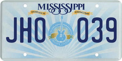 MS license plate JHO039