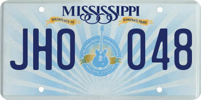 MS license plate JHO048