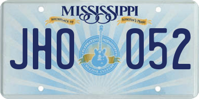 MS license plate JHO052