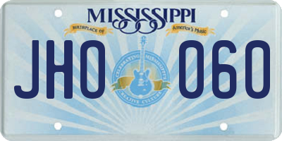 MS license plate JHO060