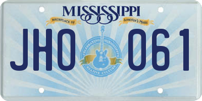 MS license plate JHO061