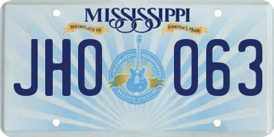 MS license plate JHO063