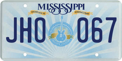 MS license plate JHO067