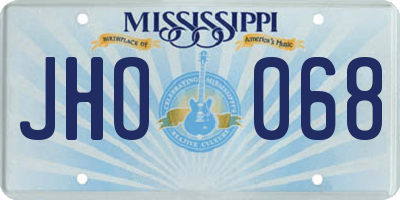 MS license plate JHO068