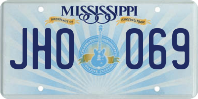 MS license plate JHO069