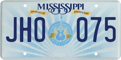 MS license plate JHO075