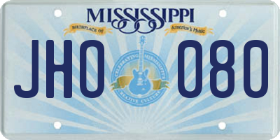 MS license plate JHO080