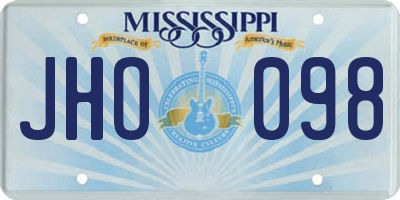 MS license plate JHO098