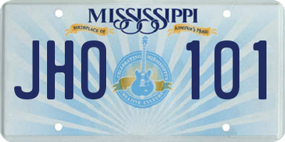 MS license plate JHO101
