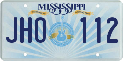 MS license plate JHO112