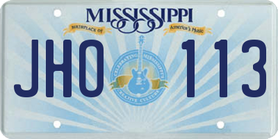 MS license plate JHO113