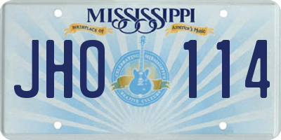MS license plate JHO114