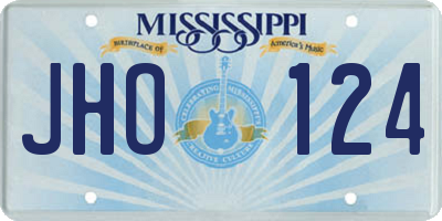 MS license plate JHO124