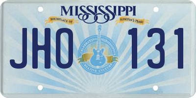 MS license plate JHO131