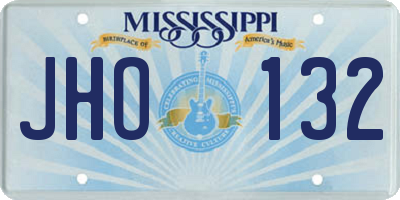 MS license plate JHO132