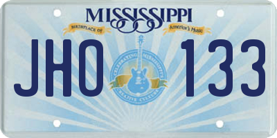 MS license plate JHO133