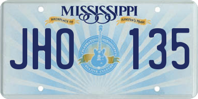 MS license plate JHO135